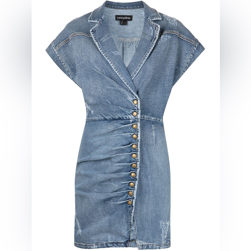 NWT Retrofete Gia Dress in Denim - Picture 2 of 8